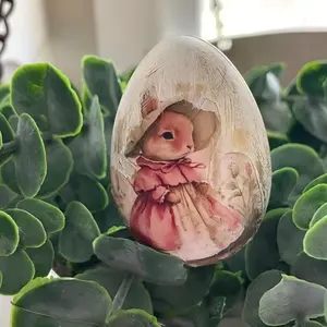 Vintage Rabbit Easter Eggs Painted, Cross-Border New Arrival, Colorful Decorative Egg Collection, Perfect Gift for Spring Celebrations