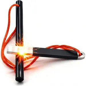 4" Portable Pocket Waterproof Ferrocerium Ferro Rod Fire Starter Survival Tool, Flint and Steel Magnesium Camping Emergency Fire Starters Kit with Striker, Outdoor Campfires Stick Firestarter Ice Cleats for Winter Sports Adjustable Height Boxing Bag Stand