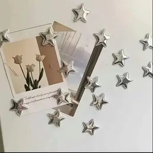 10PCS Silver Star Fridge Magnets, Decorative Magnetic Clips for Refrigerator, Whiteboard, Locker & Office, Cute Kitchen and Home Decor