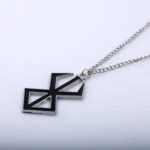 Berserk Cross Necklace Alloy Material Dark Academia Style Street Accessory for Trendy Outfits