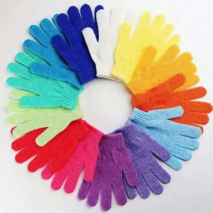 5pcs/10pcs Colorful Exfoliating Bath Gloves, Dual-Sided Massage Gloves, Exfoliant Scrubber Glove for Spa, Body Scrubbing, Christmas and Halloween Gifts