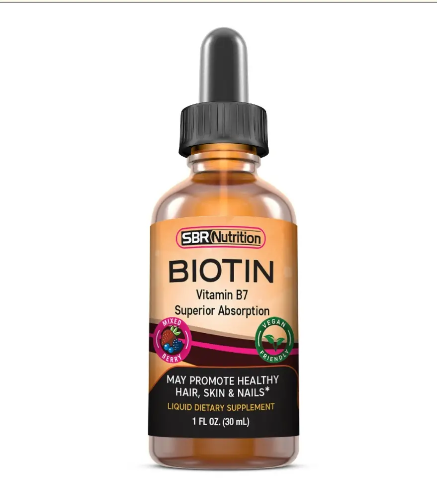 Biotin Liquid Drops 5000mcg Biotin Per Serving 60 Serving Mixed Berry Flavor