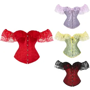 Women Lace Corset, Waist ShapingFishbone Bandage Drawstrings Sexy Floral Wedding Party Belt