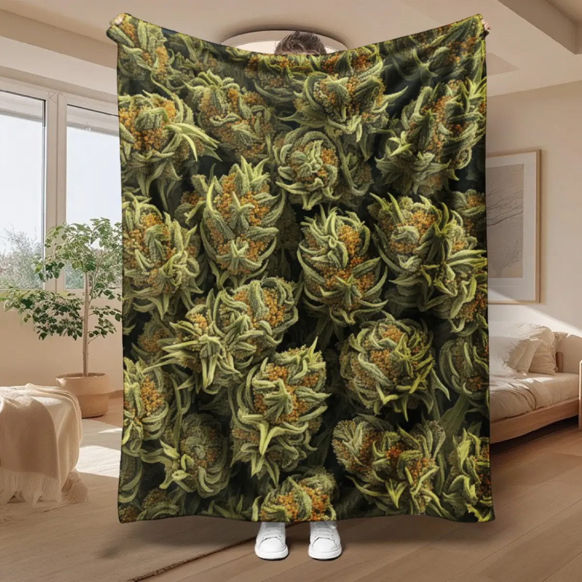1pc Green Corn Kernel (Corn) Pattern Flannel Blanket - Soft Warm Tear-Resistant Bedspread, All- Bed Cover for Home, Camping & Travel, Contemporary Bedspread in Green Tones, Machine Washable Suitable for All- Use