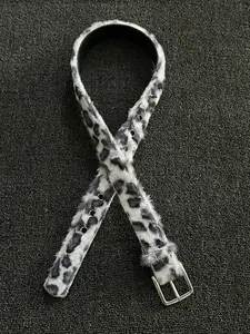 Tiger Print Fleece Belt Millennium Punk Street Hip-Hop High-End Needle Buckle Pants Leather Belt Fashion Trendy