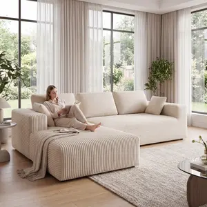 2026 New L-Shaped Modular Recliner Sofa Set, Memory Foam Corduroy Upholstery, Cloud Sectional Couch for Living Room/Bedroom, 6-Color Options, Modern Sofas for Sala, Modern Sofa Set, Sofas Living Room