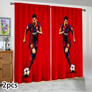 Semi-blackout curtains with Messi's full number 10 football jersey design. Suitable for bedrooms/living rooms/kitchens/hotels/gazing areas. Celebrity-themed decorations, perfect for fan celebrations, holiday gifts, and birthday presents.
