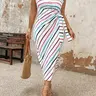 【Black Friday】Plus Size Striped Print Fashion Fitted Dress, Casual Round Neck Summer Everyday Dress for Daily Wear, Women's Plus Clothing for All Seasons