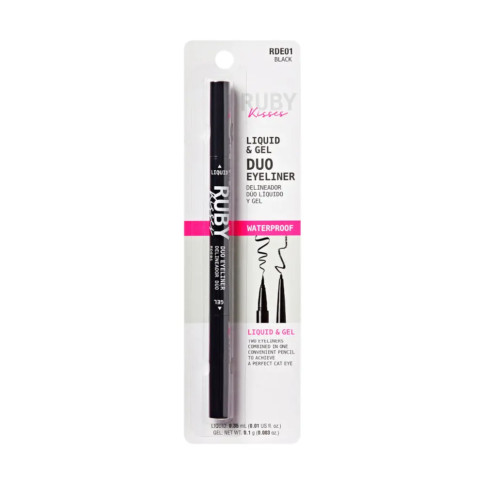 RK Duo Felt Tip Eyeliner RDE01, Black Makeup Cosmetic, Water-Proof Eyeliner for Daily Makeup Use, Waterproof Eyeliner Pencil, Makeup Products