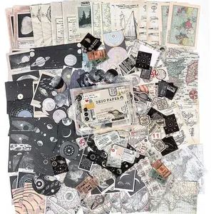 Vintage Diary DIY Decoration Stickers Pack, 200 Sheets Time Memory Material Set, Retro Handmade Journal Decals, Perfect for Scrapbooking, DIY Sticker Paper