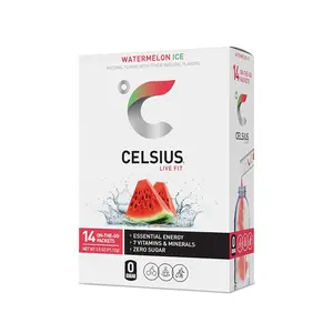 CELSIUS On-the-Go Powder Sticks Watermelon Ice, Essential Energy 2.5 Oz (14 Sticks per Pack) Beverage Sport Vitamins