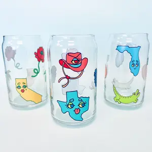 State Glass Cups- Texas, California, Florida, Arizona