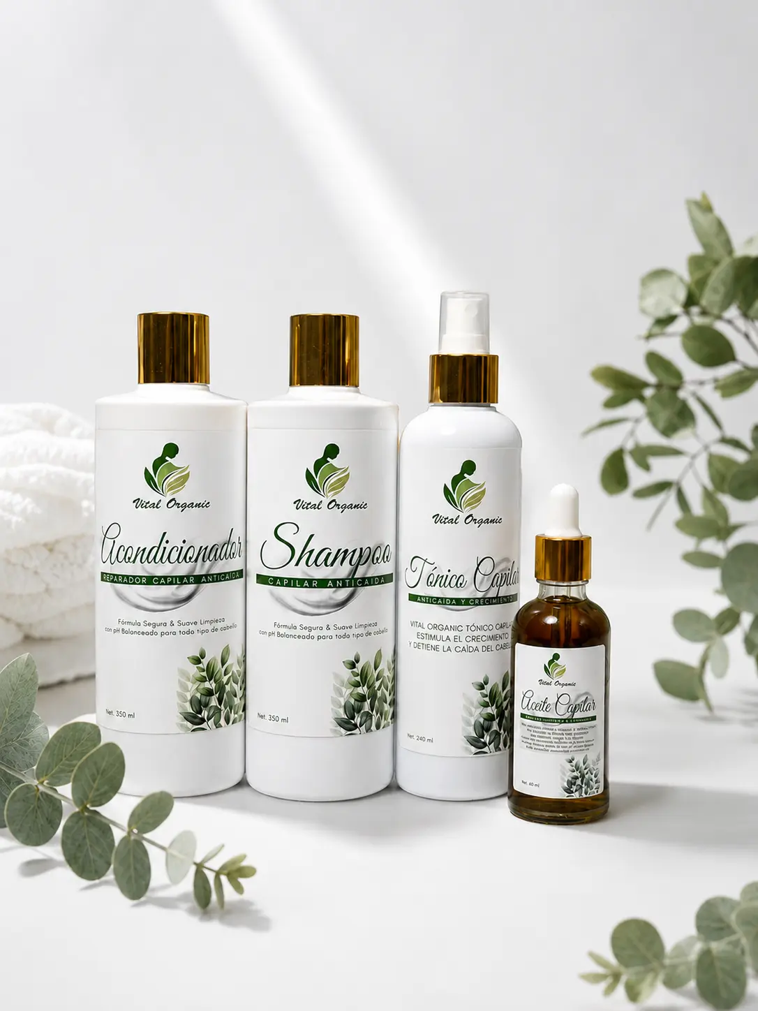 Vital Organic Hair Kit - Nourishing Haircare Shampoo Cleanser & Oil-Infused Conditioner, Moisturizing, Repairing, Anti-Hair Loss Support for Dry Scalp, Moisturize, Hydrating, Rosemary, Moisturizer