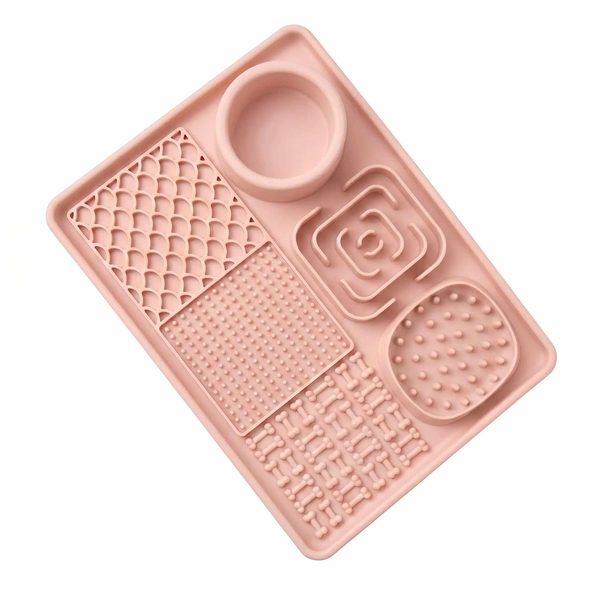 6-in-1 Food Slow Feeder Dog Bowl with Suction Base - Anti-Gulp Neater Feeder, Prevents Choking, Improves Digestion for Small to Medium Large Pets Feeding