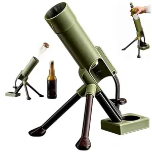 Beer Bottle Mortar Opener, 51mm Tactical Cap Launcher, Manual Press-Free, Home Party Bar Desk Decor, Beer Opener