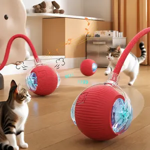 Interactive Dog & Cat Ball Toy - Automatic Rolling, Faux Tail, Rechargeable Smart Electric Pet Toy for Training, Mouse-Imitating Design