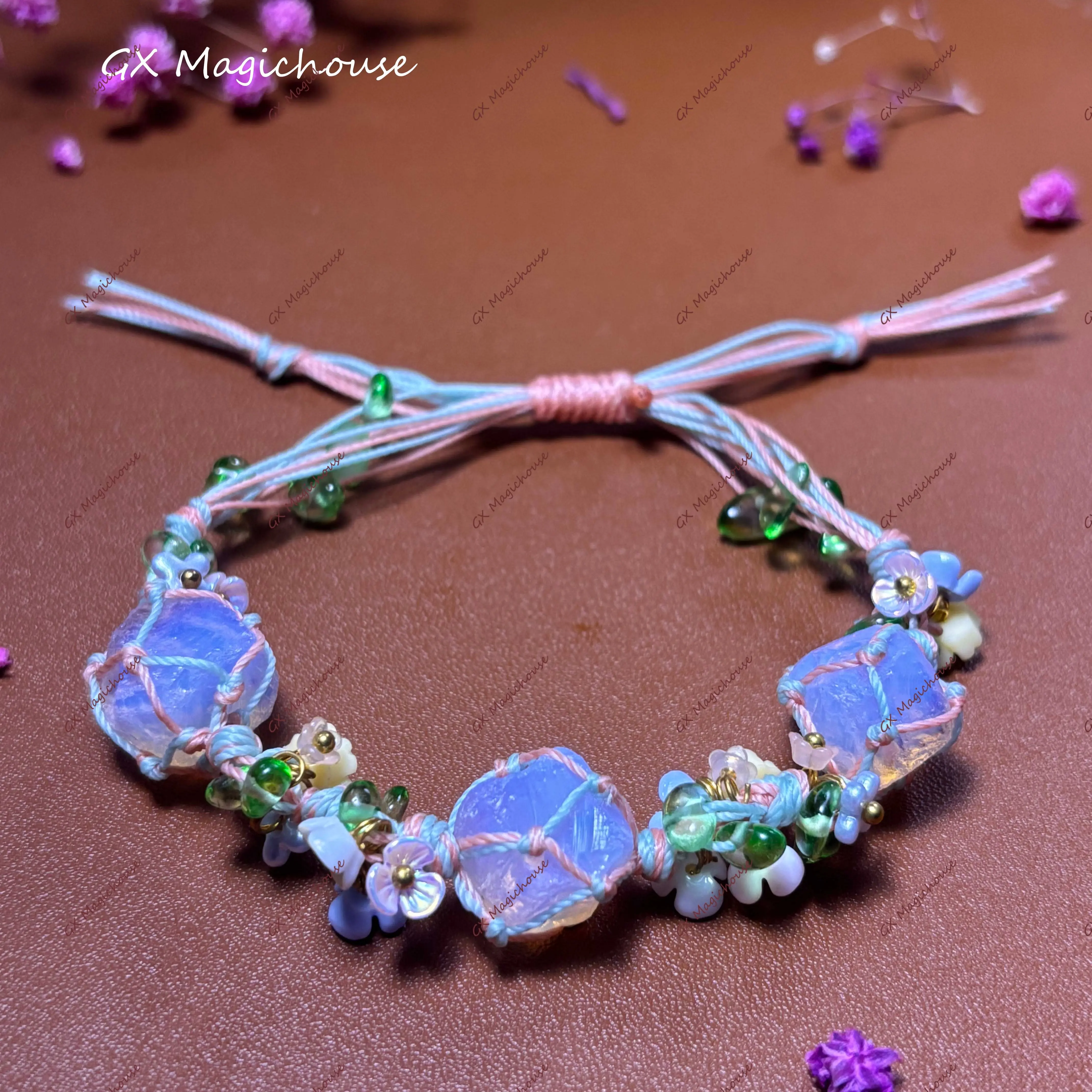 Gemstone Crystal Cuff for Women, Hand-Woven Statement Halo Design, Unique Touch & Perfect Birthday Gift, Adjustable, Female, High Quality Bracelet, Natural Crystal Bracelets, Unisex, Youth, Holiday, Personalized Fit, Daily