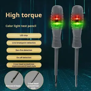 [4pcs] High-Brightness Color LED Voltage Test Pen – Multifunctional Electrical Tester for AC/DC Circuits, Car Repair, and Household Wiring