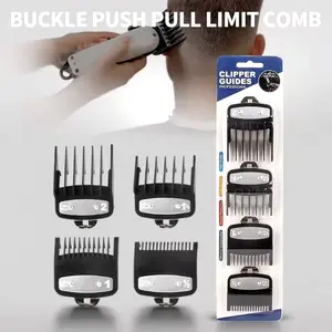 Electric Clipper Metal Hook Positioning Comb Set, Abs + Stainless Steel, Haircutting Tool, Professional Electric Razor Accessories, Attachment, Barber Kit