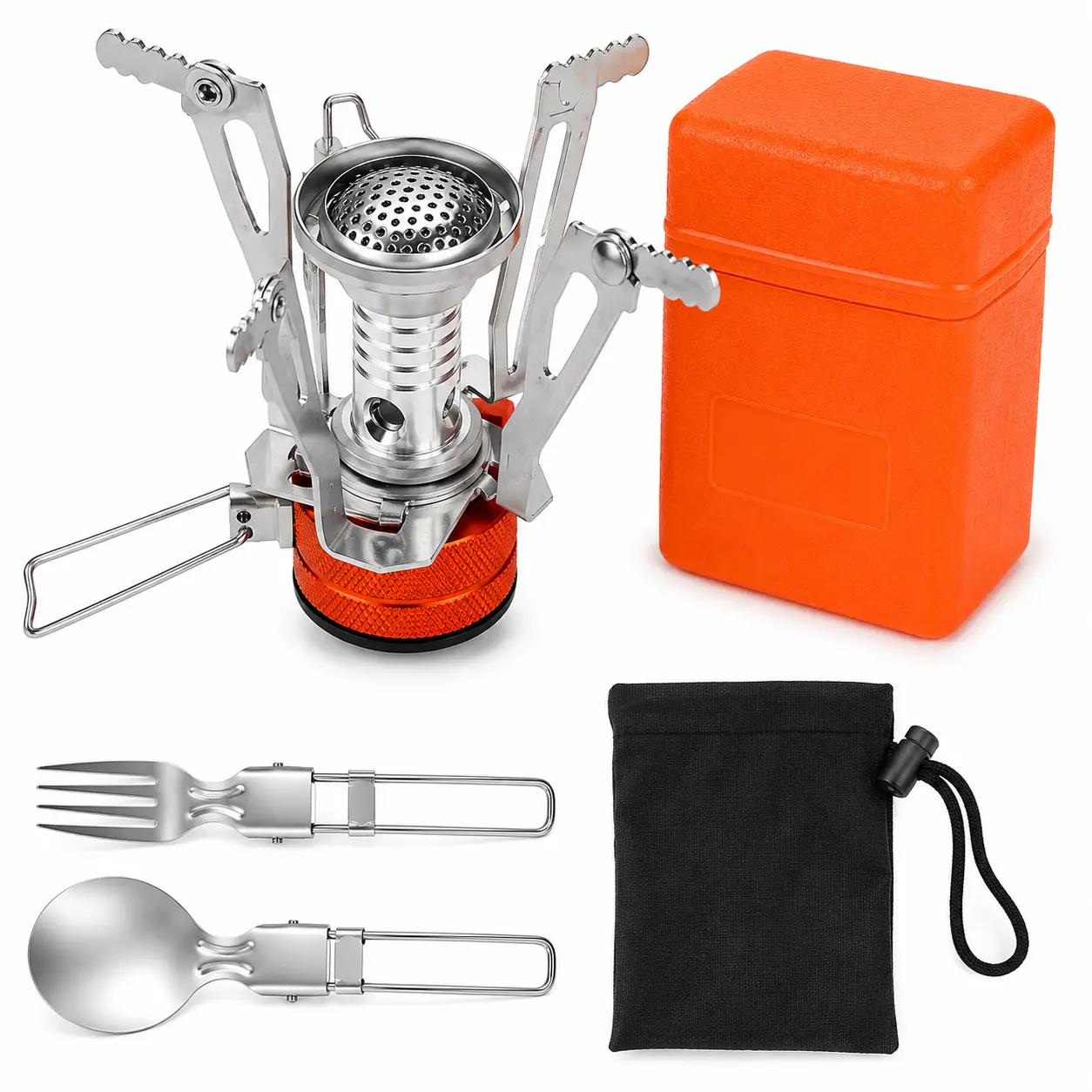 Portable Camping Stove, Backpacking Stove, Hiking Stove, Pocket, Mini Camp Stove, Compact Wind Resistant Camping Stove for Backpacking, Hiking, Camping, and Tailgating, Ultralight