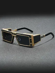 Vintage Rectangle Frame Sunglasses, Trendy Casual Sunglasses for Everyday Use, Fashion Accessories for Outdoor Activities, Classic Shades