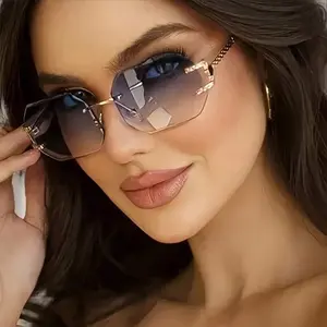 Unisex Fashion Frameless Metal Glasses, Suitable For Daily Wear, Perfect Gift For Mother's Day, Father's Day, And Family Gatherings, Ideal For Y2K Style