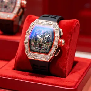 Men's Luxury Barrel-Shaped Rhinestone-Embellished Watch - Water-Resistant, Durable Top-Quality Statement Piece for Everyday Elegance & Daily Wear - Timeless Classic Fashion Accessory Flash Sale