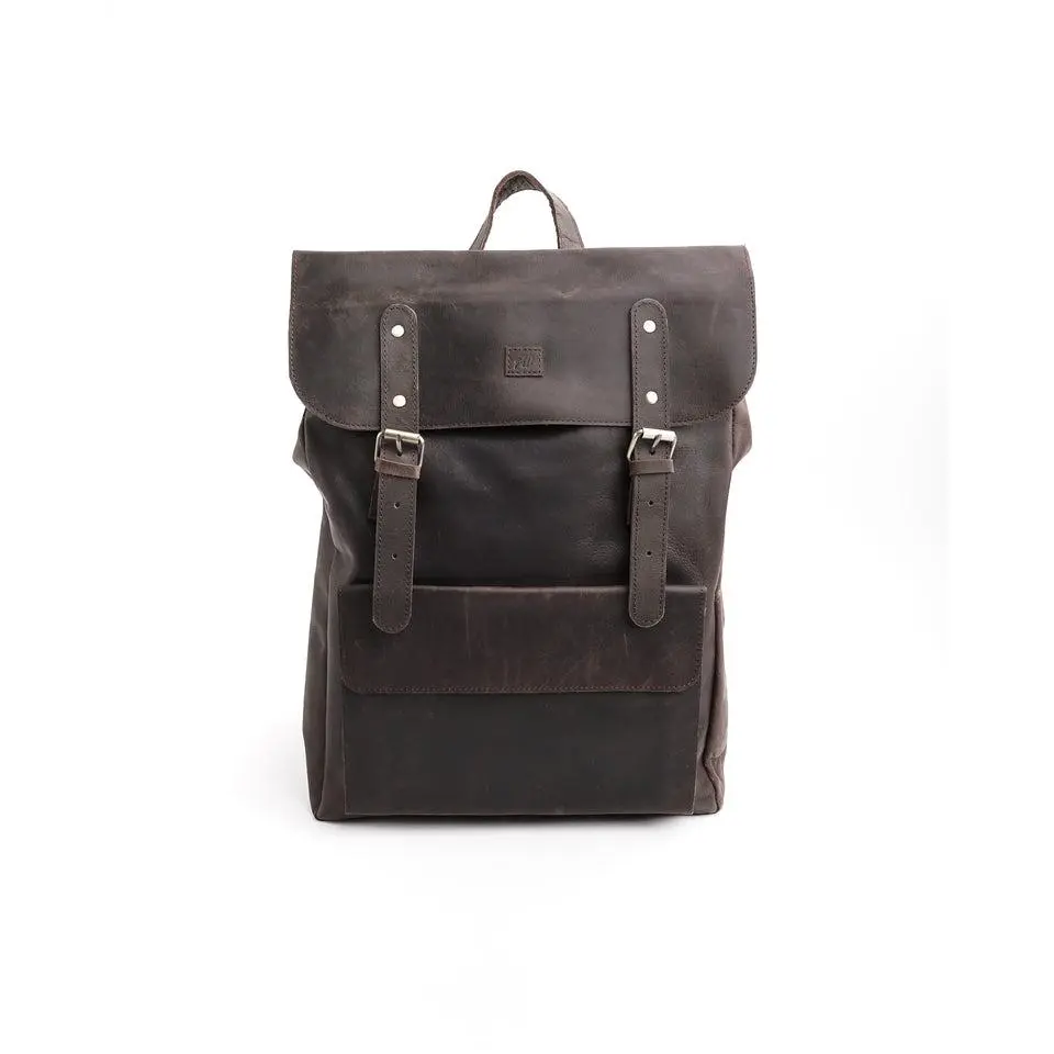 Nomad Vintage Leather Backpack - Dark Brown