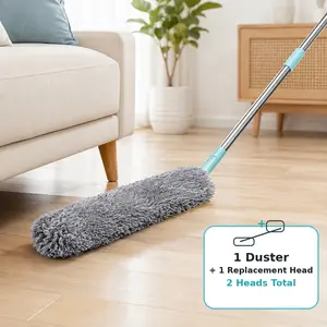 Replacement Gap Duster for Home Corner Place, Durable Flexible Arbitrary Bending Microfiber Dust Brush for Under Furniture Bed Couch Fridge, with Extra Replacement Head Cleaning Tool Cleaning Tool