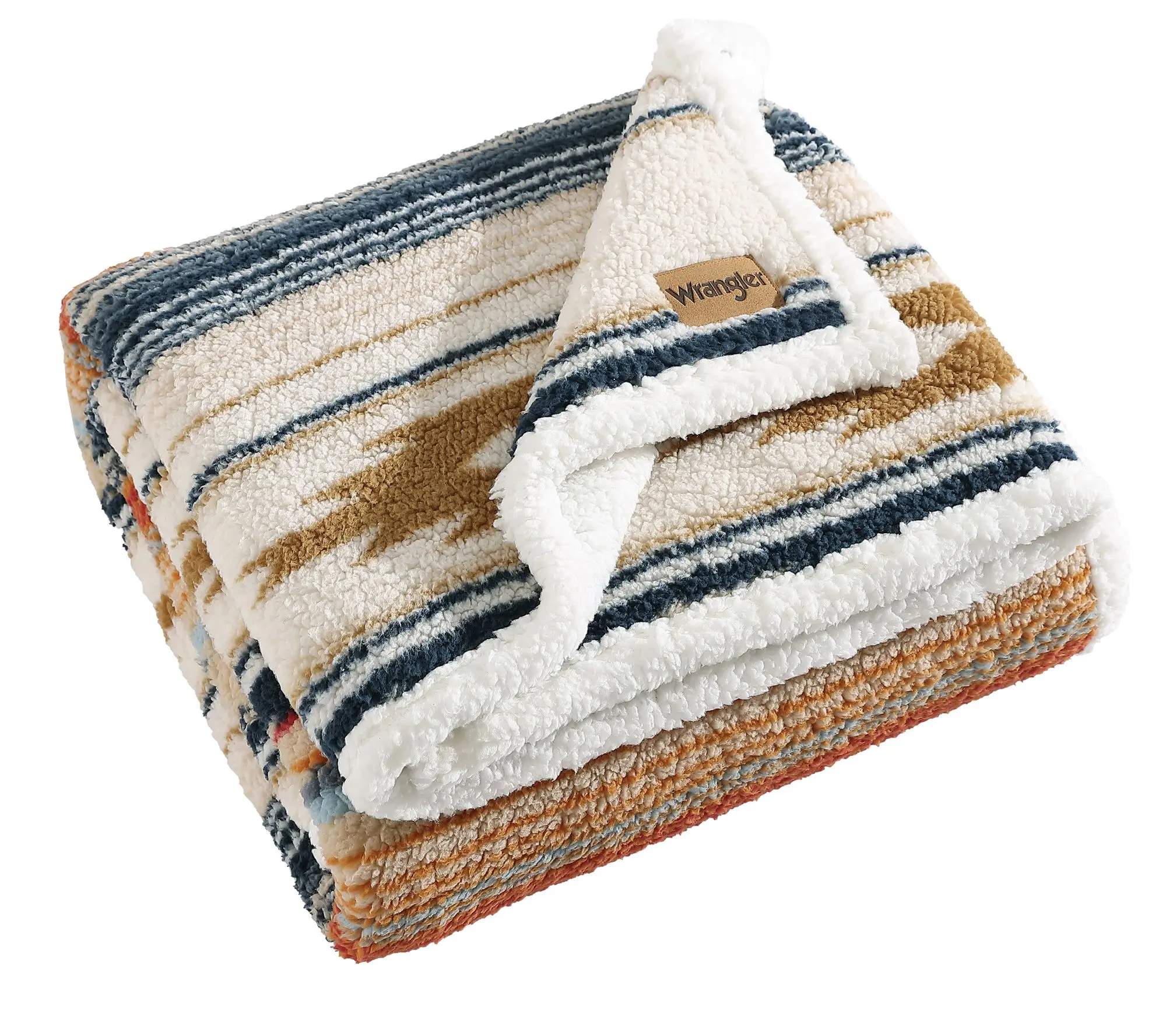 Wrangler Coytoe Sands Blue/Ivory Sherpa 50"X60"Throw