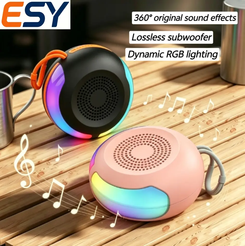 Portable Wireless  Bluetooth Speaker,HIFI Stereo Sound Subwoofer with RGB Colorful LED Lights,USB Rechargeable Speaker For Parties, Travel, Home, ,Thanks giving Christmas New Year Gifth,Christmas Gift audio,system