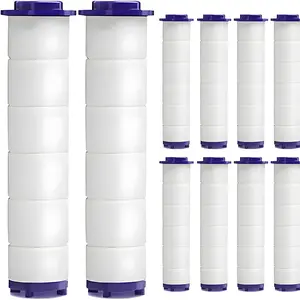 High Pressure Handheld Turbo Fan Shower Head PP-Cotton Filter Cartridge,3.7in Detachable Propeller Hydro Jet Shower Head Filter,set of 12