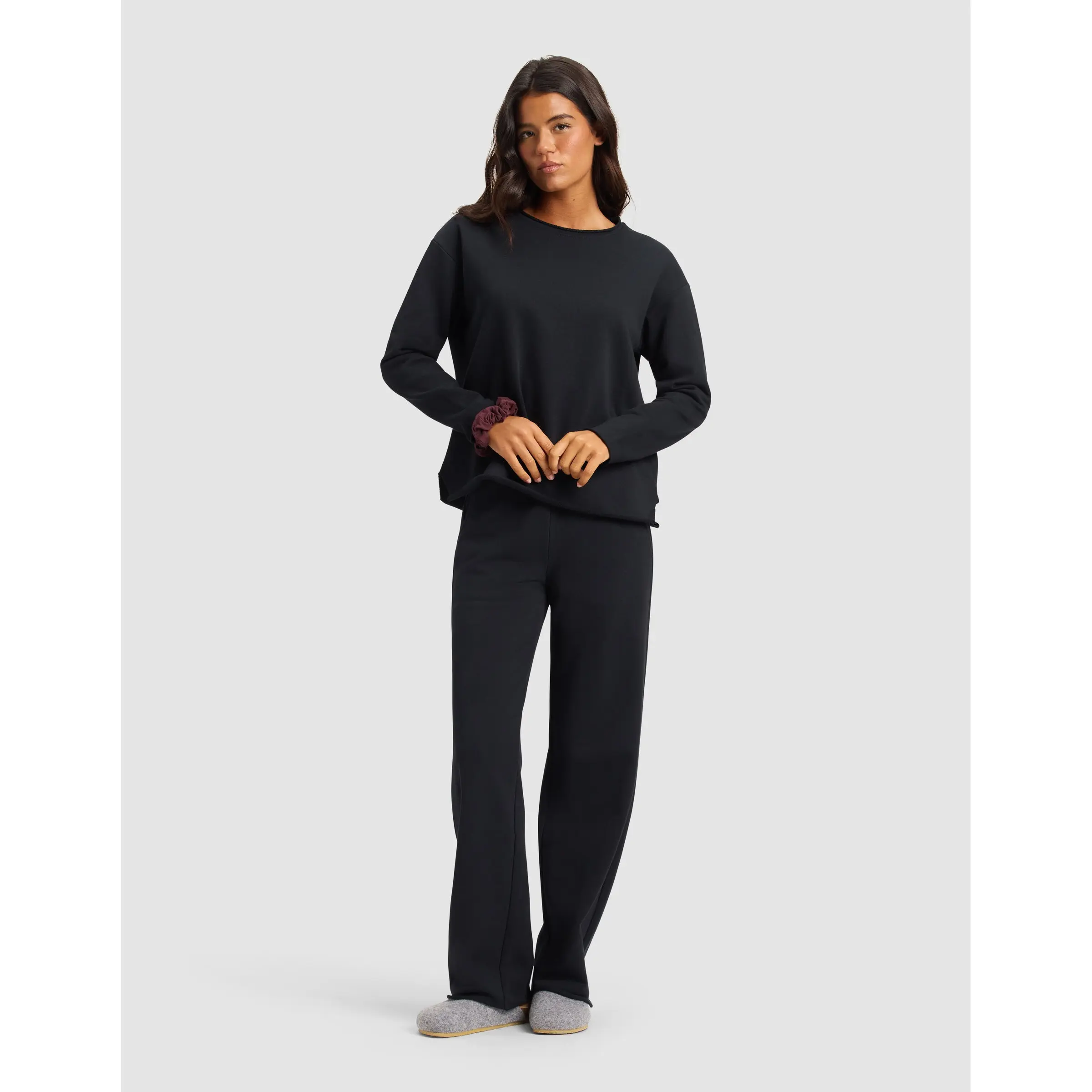 Cozy Earth Women’s Chelsea Set | Organic Cotton French Terry Pullover & Wide Leg Pant Lounge Set