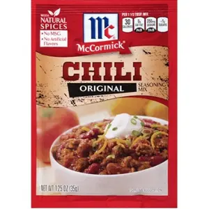 24x McCormick Original Chili Seasoning Mix Packet - A Savory Spice Blend for Authentic Flavor, Perfect Cooking Seasoning, 1.25oz