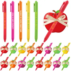 Back to School Sticky Notes Gift Set with Ballpoint Pens 36Sets Self-Stick Note Pads Motivational Sticky Notes Self-Adhesive Writing Memo Pads Apples Shaped Sticky Notes Cute Sticky Notes for Students Teacher Coworker,Teacher Gifts Classroom Party Favors