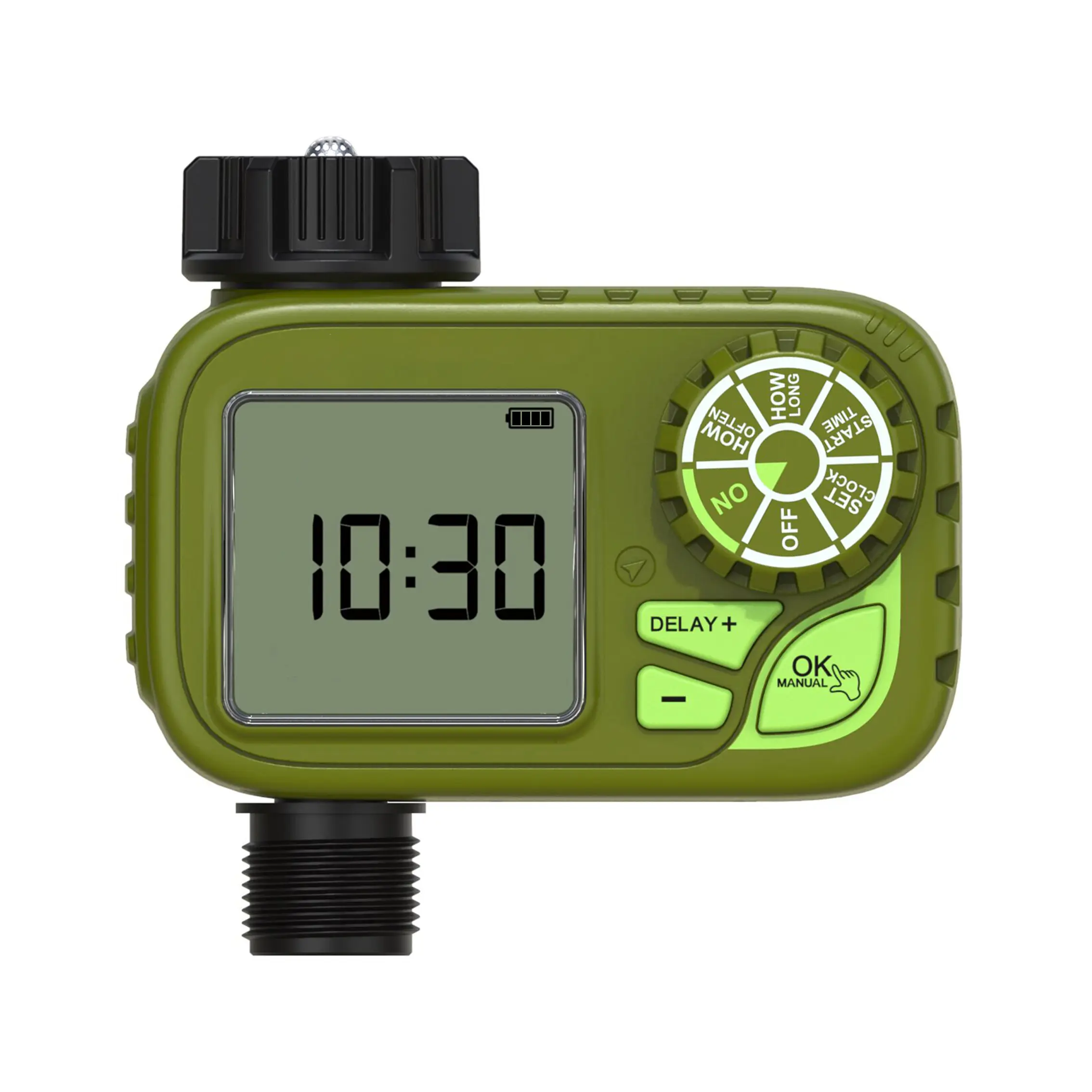 Garden Sprinkler Water Timer with Batteries, ABS Shell, Large 2.64-Inch Screen - Weatherproof & Long-Lasting Home Improvement Watering Equipment with 7-Day Interval, Rain Delay for Away Use