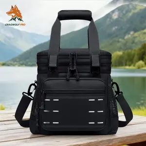 CragWolf Pro Lunch Box Cooler Bag - Tactical Insulated Lunchbox for Men - Large  Expandable Lunch Pail for Adults Work Outdoor Shifts Trips Black , office outdoor picnic trip, lunch cooler bag , leak proof cooler backpack Travel Essentials,camping tote