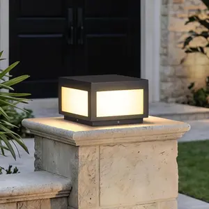 Outdoor  Lights Hard Wired, 9.8" Pillar Lights , AC100-240V LED Column Lamp, Electric Modern Fence Deck Cap Lantern 3000K Lighting for Patio Garden Driveways Entrances Posts