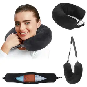 Fillable Travel Pillowcase Organizer Bag, Carryable Travel Bag, Airplane Cushion, Travel Neck Pillow, Comfortable and Portable