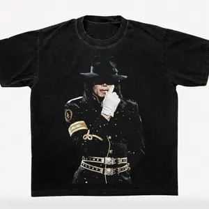 [Sale Up To 50%] Michael Jackson Rhinestone Shirt, Bootleg Tee, Halftone Black