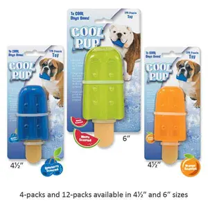 212 MAIN Fun Chew Cooling Pup Popsicle Dog Toy - Orange, Large Size, Cooling Toy