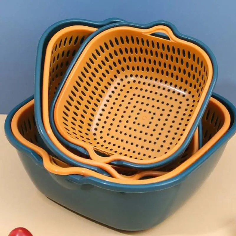 6pcs/set Mixed Size Kitchen Strainer Drain Basket, Plastic Washing Bowl for Fruit & Vegetable, Home Kitchen