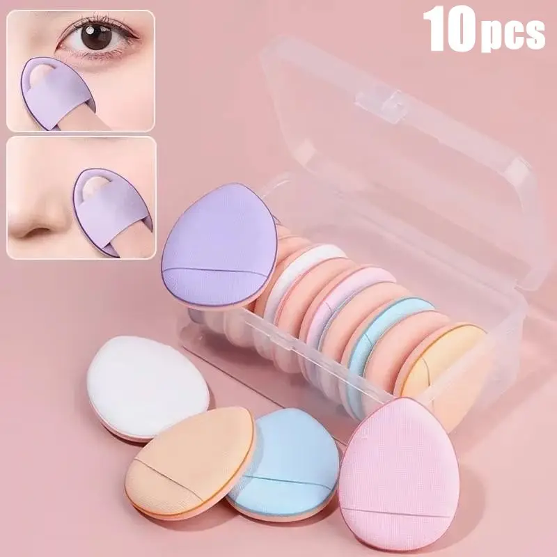 10Pcs Mini Finger Puff Foundation Small Air Cushion Powder Sponge Face Concealer BB Cream Cosmetic Applicator Makeup Tools Makeup Puffs