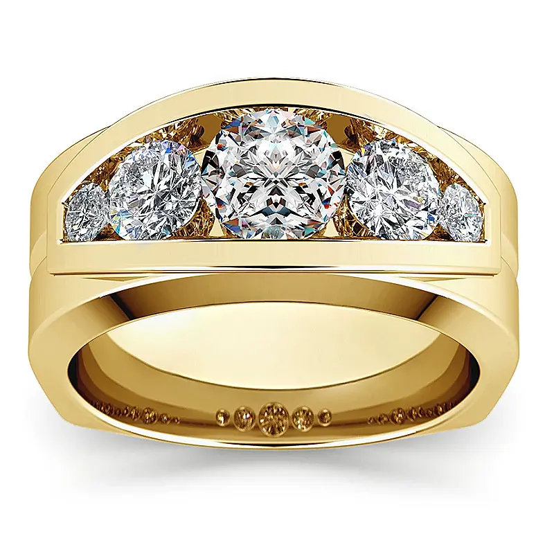 Aossio Timeless Round Brilliant Moissanite Men's Ring, Perfect birthday, anniversary, graduation & achievement gift for him.
