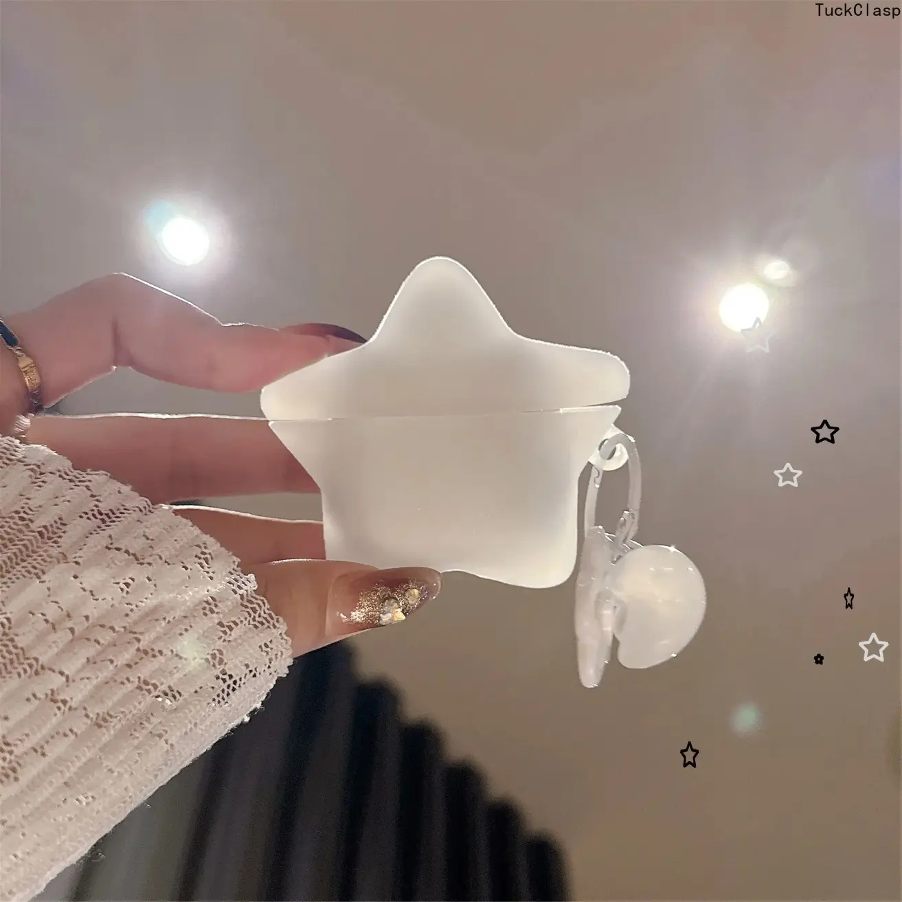Star Design Earphone Case for AirPods – Cute Wireless Bluetooth Case, Drop-Resistant & Durable, Fits Pro/Pro2/1/2/3/4 (Shapes Vary by Model), Great for Summer Daily Use