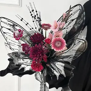 Butterfly Pattern Flower Bouquet Wrapping Paper, 40pcs/set Waterproof Flower Wrapping Paper, DIY Flower Packaging Supplies for Wedding Birthday, Gift Wrapping Supplies