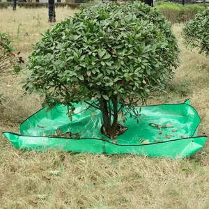 Landscape Tarp for Trimming, 78.7"x78.7" Pruning Tarp with 12 inch Hole,  Bush Trimming Tarp Shrub Trimming Catcher with Four Corner Buckles for Easy Fastening and Leaf Collection