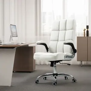 Velvet Executive Office Chair for Home Office, Study & Bedroom, Ergonomic Swivel Desk Chair with Flip-Up Arms & Tilt Lock, Beige/Gray/Pink/Purple