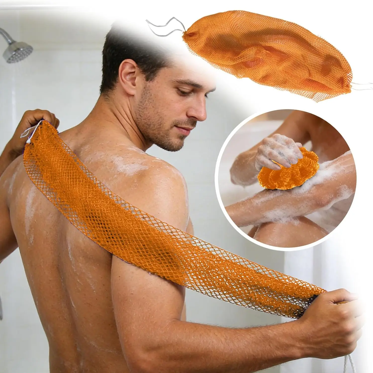 African Exfoliating Body Net Sponge,Exfoliating Body Scrubber for Shower Washcloth Face & Body Exfoliating Towel for All Skin Types, Gentle Exfoliation