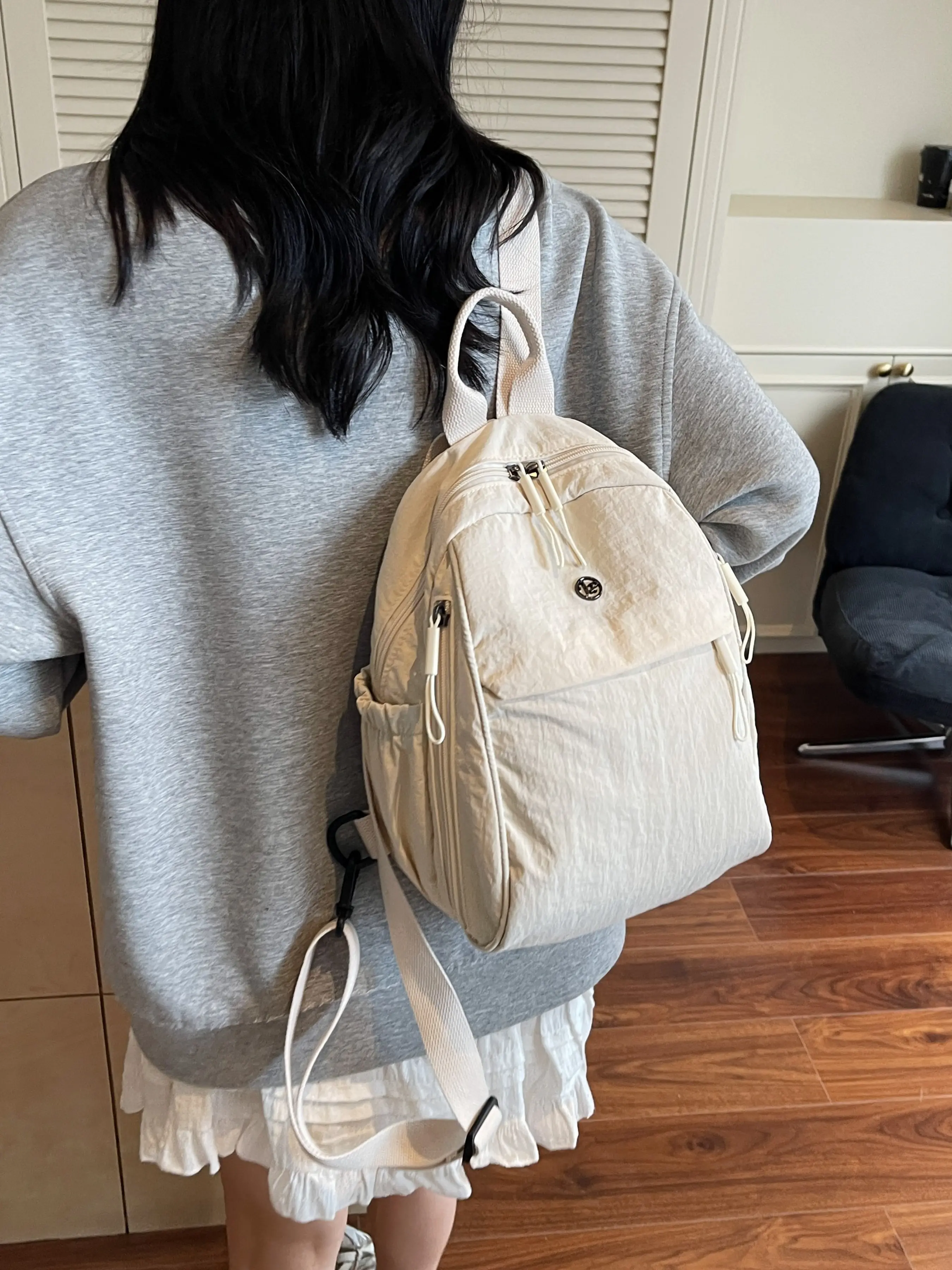 Women's Mini Backpack, Lightweight Casual Style, Plain Nylon Material, Perfect for Daily Shopping and Leisure Use, All Seasons, Casual Daypack, Backpacks Women